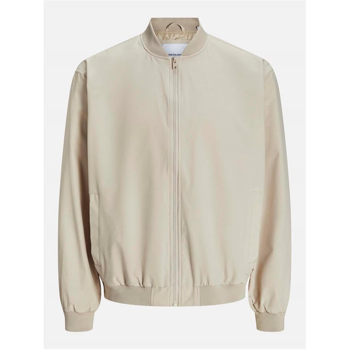 Jack And Jones Men's Cream Charge Bomber Jacket in Size L, Sports Direct