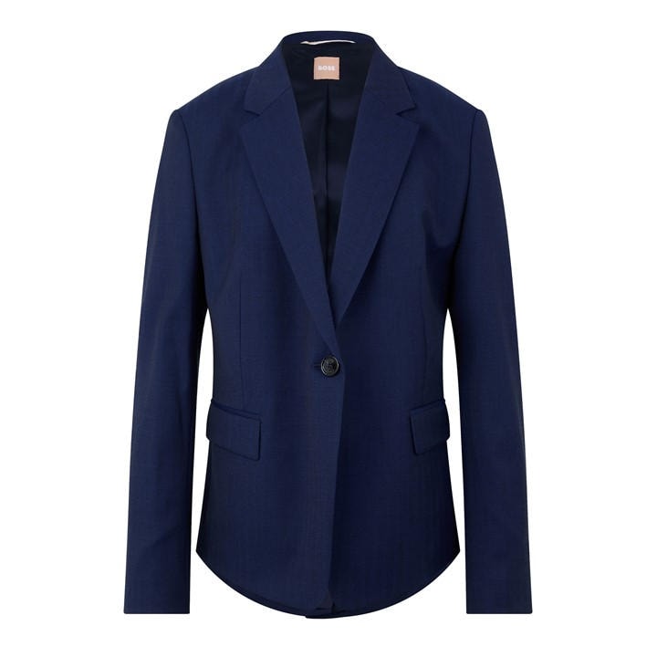 Boss Women's Blue Jeniver Structured Blazer in Size 6, Sports Direct