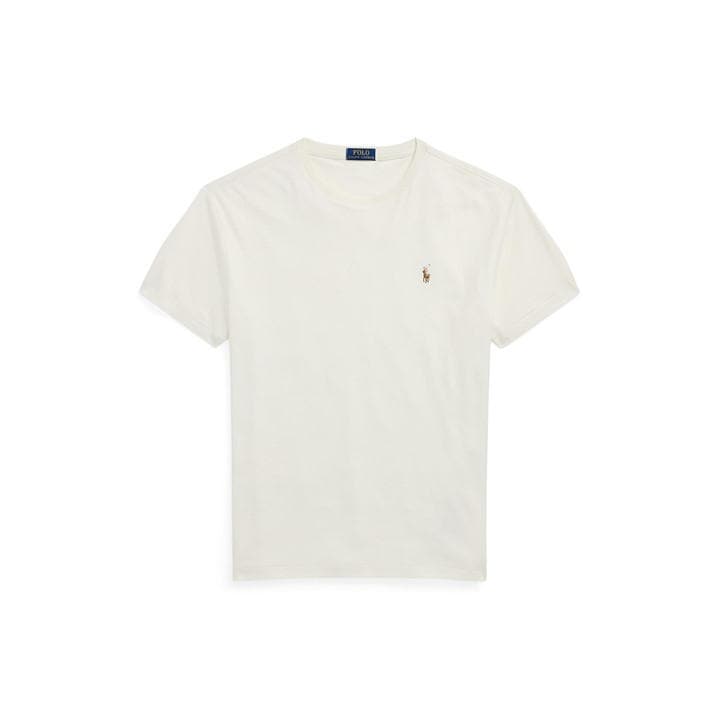 Polo Ralph Lauren Men's Cream Regular Fit Pima T-Shirt in Size 2XL, Sports Direct