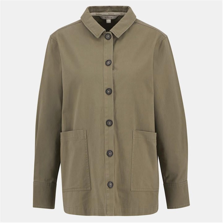 Barbour Women's Green B.li Lyndale Relaxed Fit Overshirt in Size 10, Sports Direct