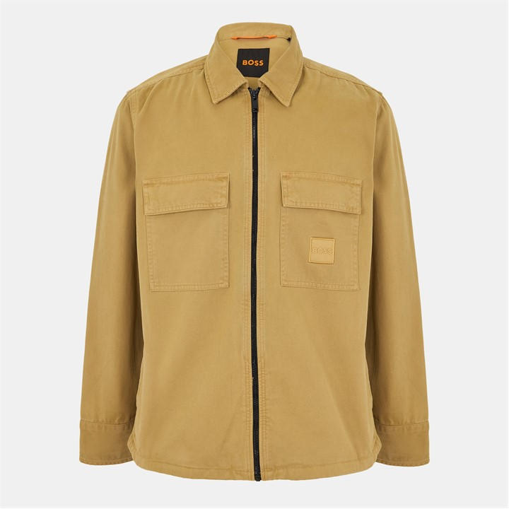 Boss Men' Beige Lovel Zipped Overshirt in Size S, Sports Direct