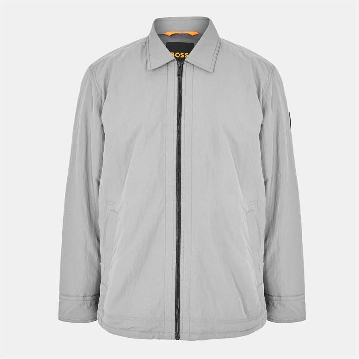 Boss Men' Grey Leejay Orange Overshirt in Size S, Sports Direct
