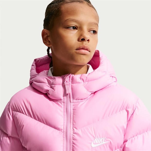 Pink Rise/White - Nike - Loose-Fit Puffer Jacket Juniors
