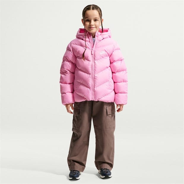 Pink Rise/White - Nike - Loose-Fit Puffer Jacket Juniors