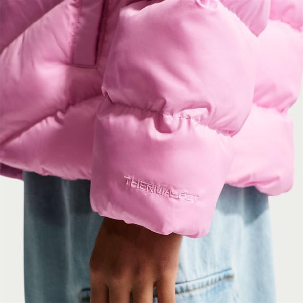 Pink Rise/White - Nike - Loose-Fit Puffer Jacket Juniors