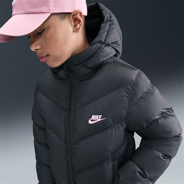 Black/Pink - Nike - Loose-Fit Puffer Jacket Juniors