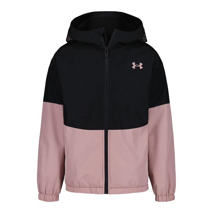 Under Armour Girls Pink Kids' Windproof Long Sleeve Rain Anorak in Size L, Sports Direct