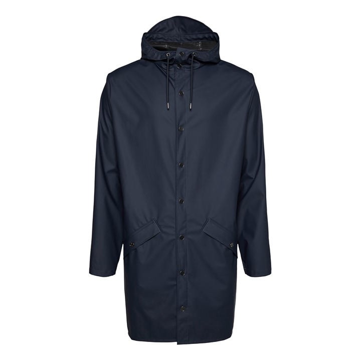 Rains  Blue Long Waterproof Jacket in Size L, Sports Direct