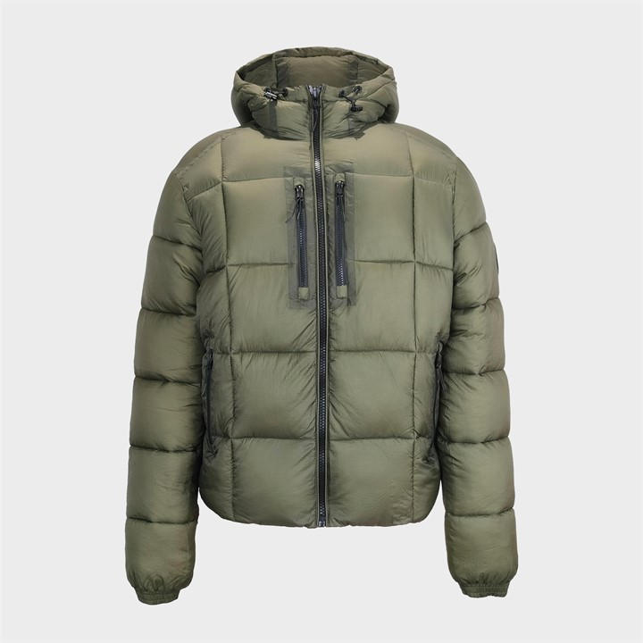 Pretty Green Men's Green Pretty Trafford Short Puffer Jacket