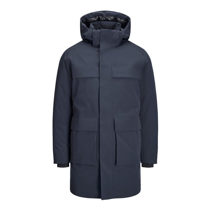 Jack And Jones Men's Blue Blawave Insulated Winter Parka in Size XS, Sports Direct