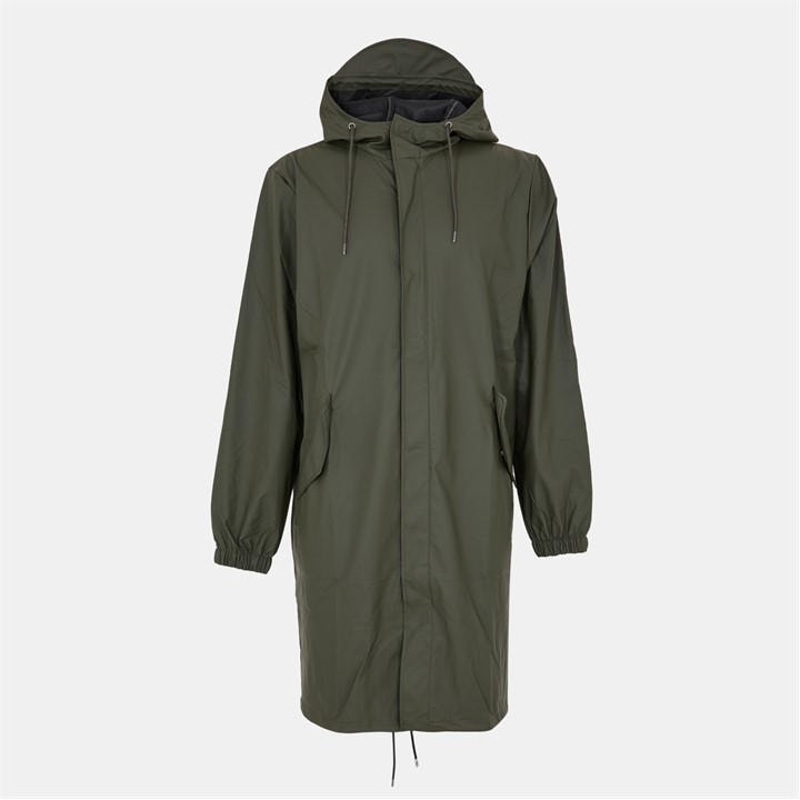 Rains  Green Fishtail Waterproof Parka in Size S, Sports Direct