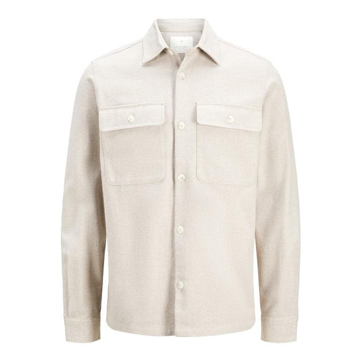 Jack And Jones Men's Beige Jj Structured Overshirt in Size 2XL, Sports Direct
