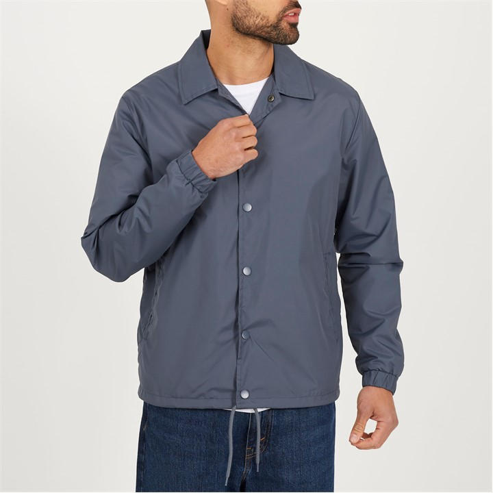 Brave Soul Men's Blue Lightweight Coach Jacket With Drawcord Hem in Size L, Sports Direct