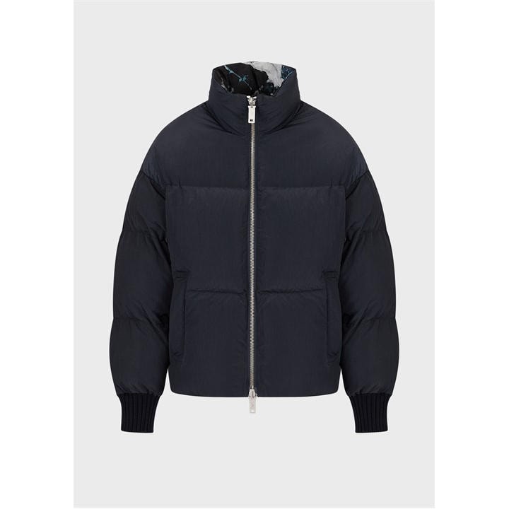 Emporio Armani Men's White Insulated Quilted Short Puffer Jacket in Size M, Sports Direct