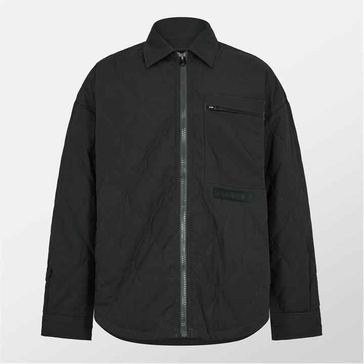 G Star Men's Black Postino Quilted Cotton Oversized Overshirt in Size XL, Sports Direct