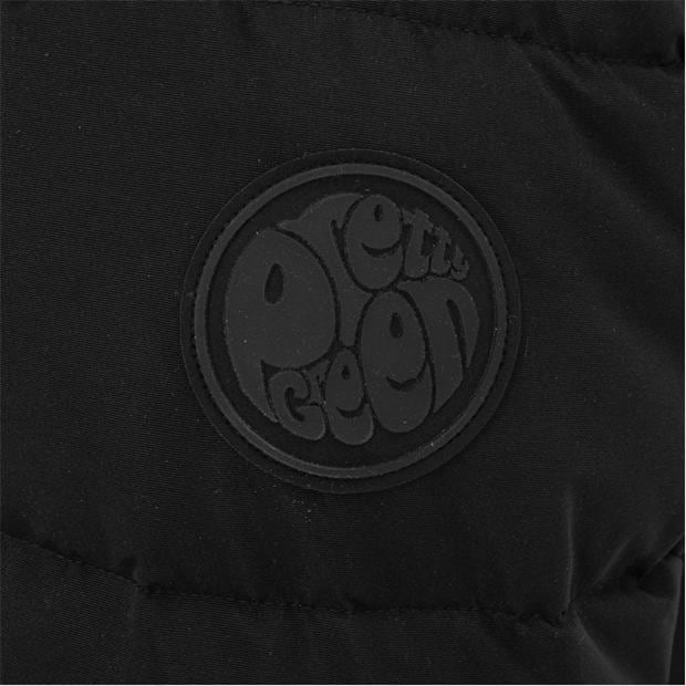 Black - Pretty Green - Men's Pretty's Hooded Long Sleeve Short Puffer Jacket