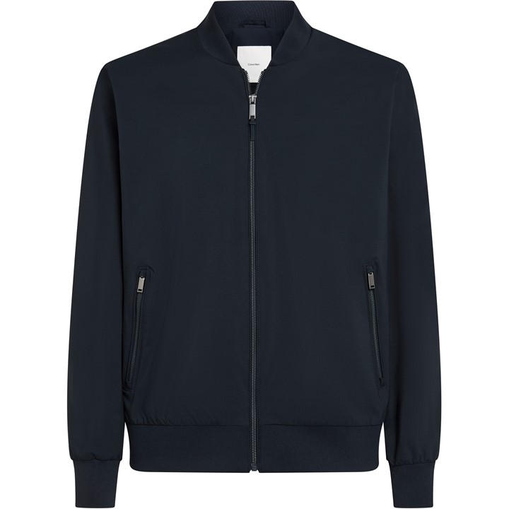 Calvin Klein Men' Blue Matte Long Sleeve Bomber Jacket in Size S, Sports Direct