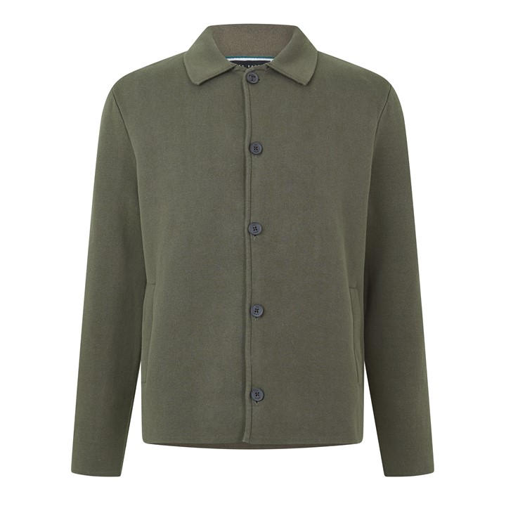 Ted Baker Men's Green Knitted Quilted Hybrid Jacket in Size M, Sports Direct