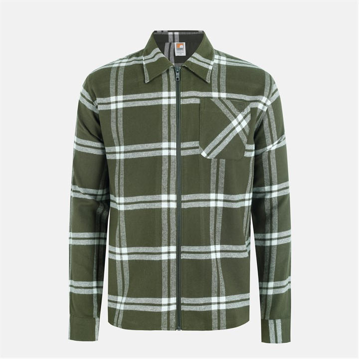Soulcal Men' Green Soul Check Tailored Fit Overshirt in Size S, Sports Direct