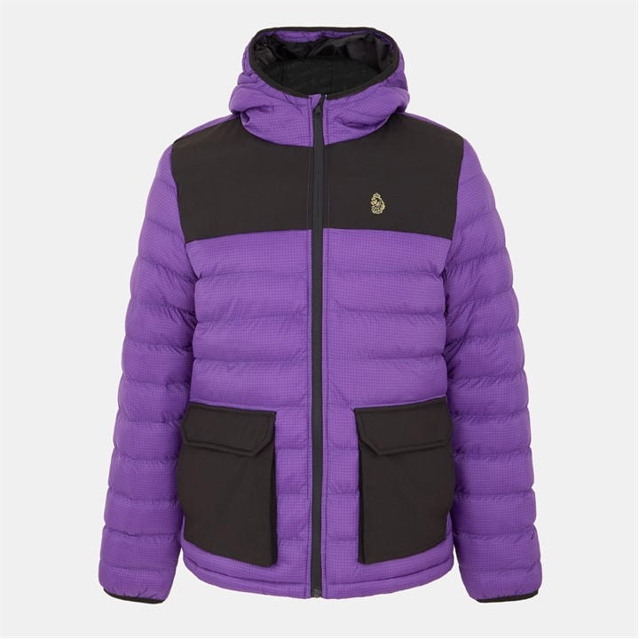Luke Men's Medium Puffer Jacket - Purple - Medium - Image 2