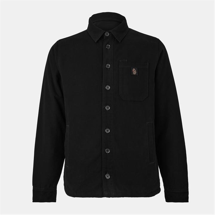 Luke Men's Black Bala Button Closure Overshirt in Size XS, Sports Direct