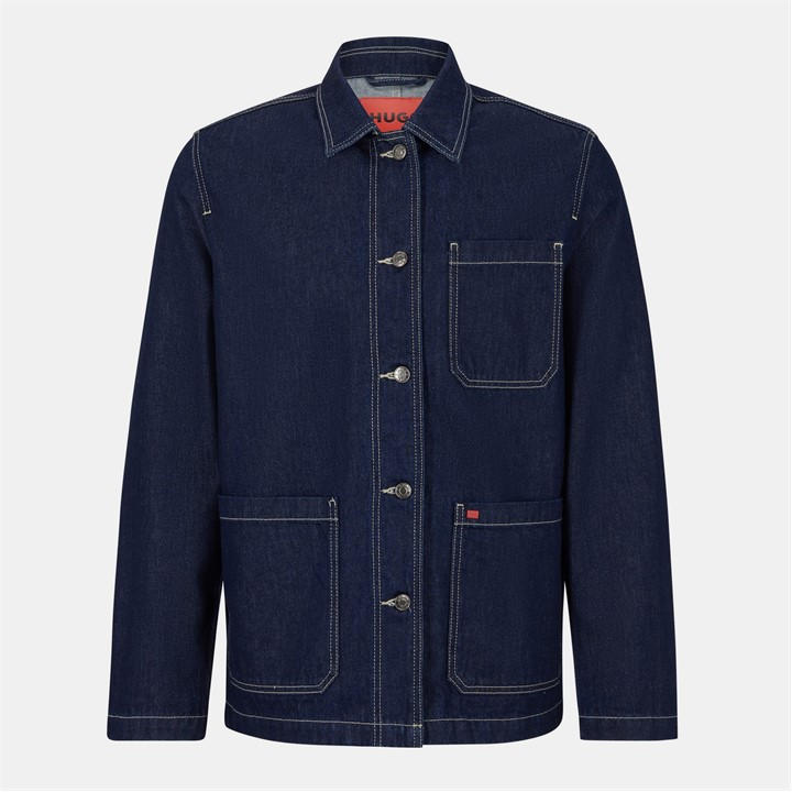 Hugo Men' Blue Denim Jacket in Size S, Sports Direct