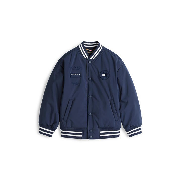 Tommy Hilfiger Boys Blue Kids' Graphic Bomber Jacket in Size 14 - 16 Years, Sports Direct