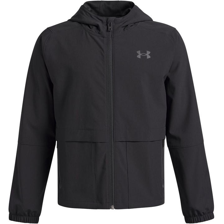 Under Armour Boys Black Ua Unstoppable Woven Jacket in Size 9 - 10 Years, Sports Direct