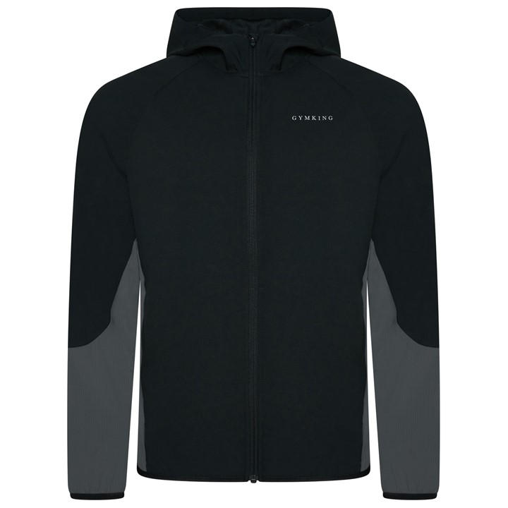 Gym King Men's Black Progress Long Sleeve Windbreaker in Size L, Sports Direct