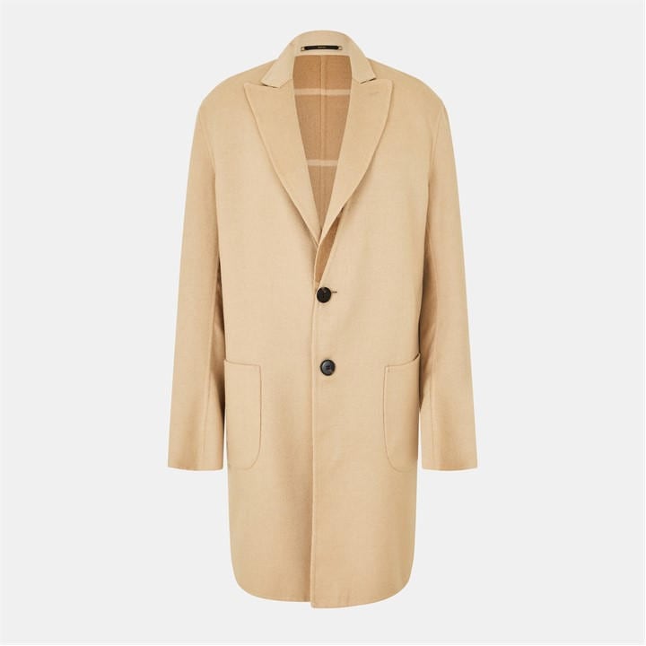Boss Men's Beige Tailored Formal Coat in Size L, Sports Direct