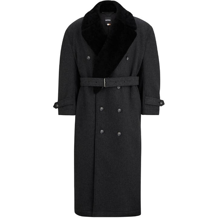 Boss Men's Grey Yama Tailored Fit Formal Coat in Size L, Sports Direct