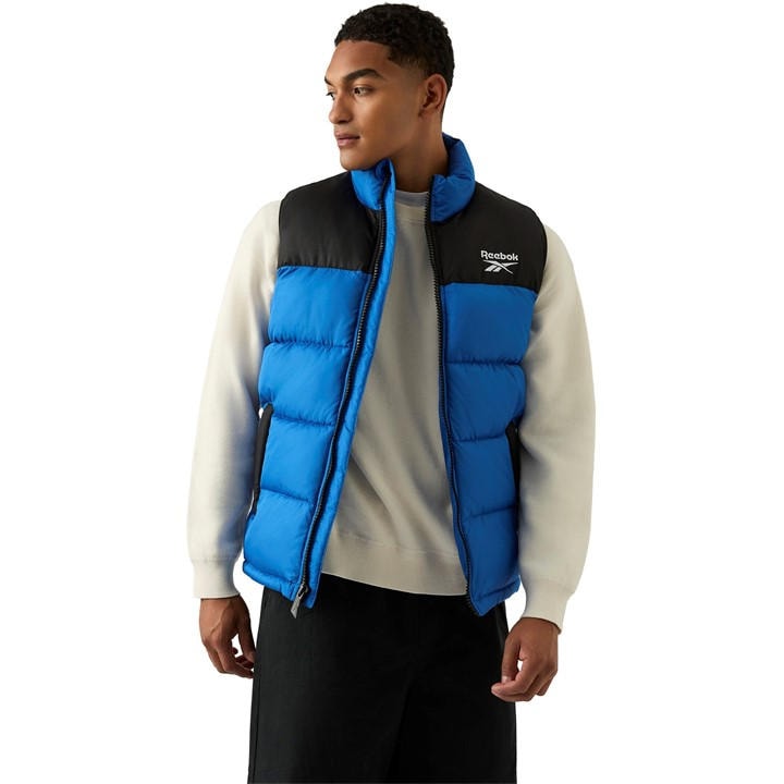 Reebok Men' Blue Heavyweight Puffer Gilet in Size S, Sports Direct