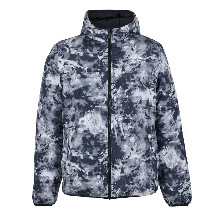 Reebok Men's Black Revers Reversible Heavyweight Puffer Jacket in Size M, Sports Direct