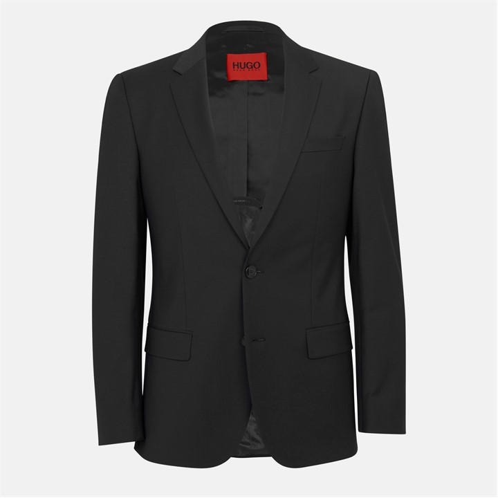 Hugo Men's Black Henry Flex Single-Breasted Suit Jacket in Size 38 L, Sports Direct