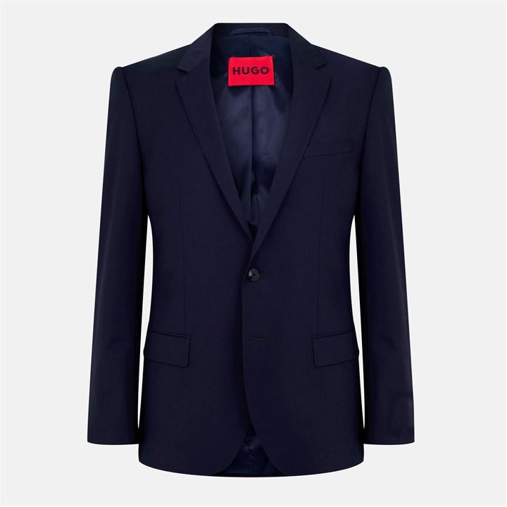 Hugo Men's Blue Henry Flex Single-Breasted Suit Jacket in Size 38 L, Sports Direct
