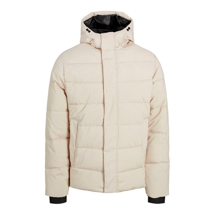 Jack And Jones Men's Beige Clean Quilted Insulated Puffer Jacket in Size XL, Sports Direct