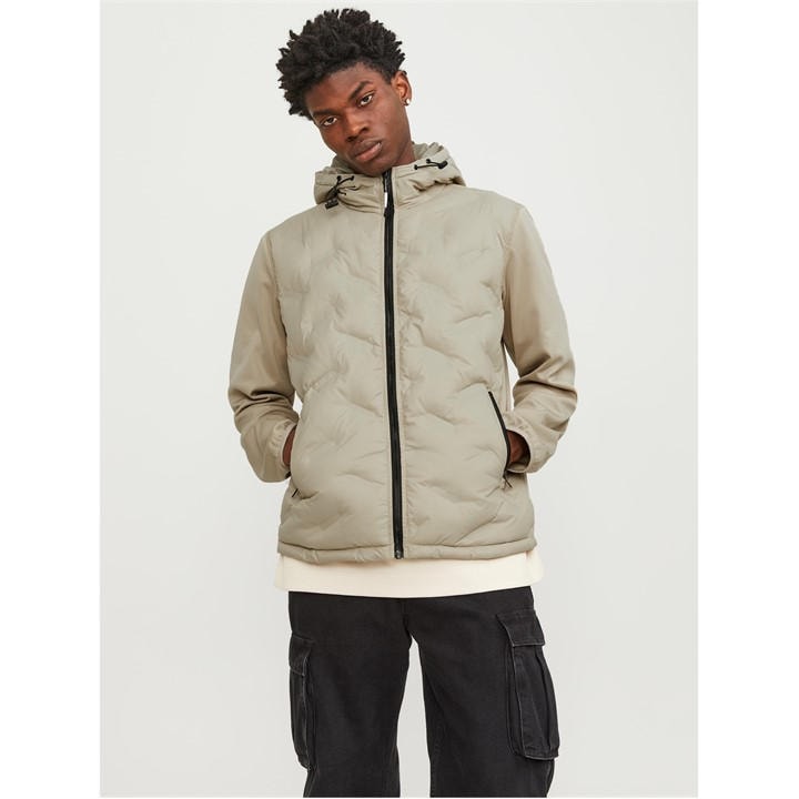 Jack And Jones Men's Beige Lightweight Hybrid Jacket in Size XL, Sports Direct