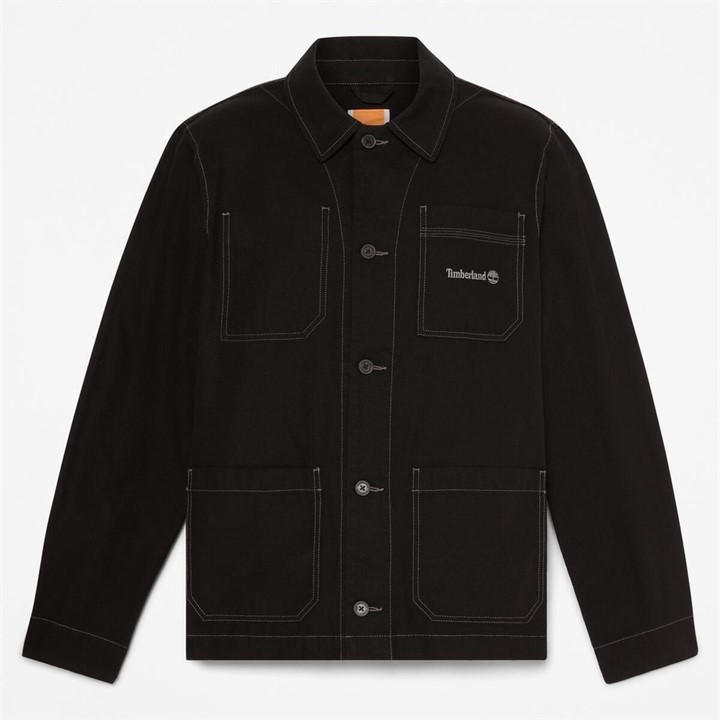 Timberland Men' Black Timb Chore Canvas Overshirt in Size S, Sports Direct