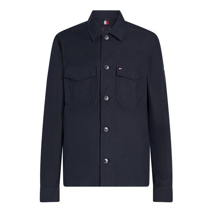 Tommy Hilfiger Men's Blue Cotton Nylon Shirt Jacket in Size L, Sports Direct