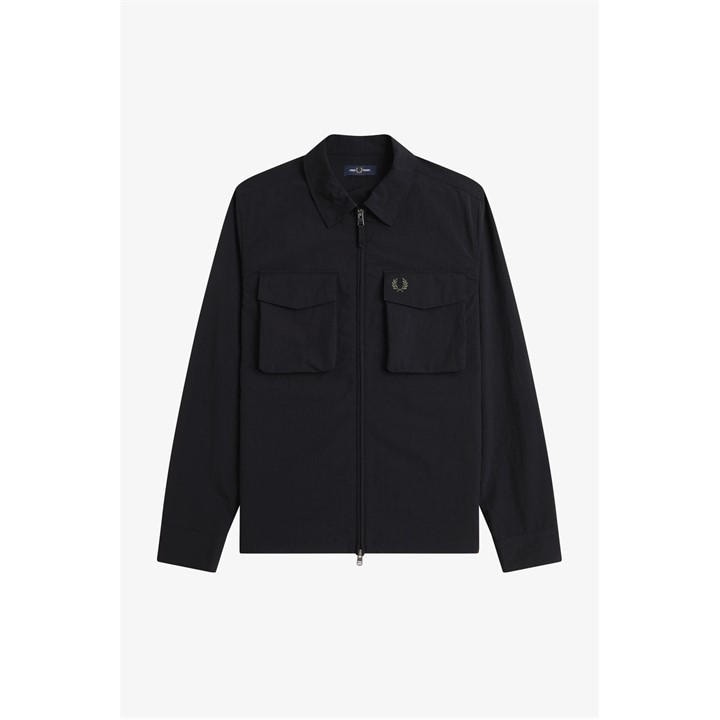 Fred Perry Men's Black Overshirt in Size M, Sports Direct