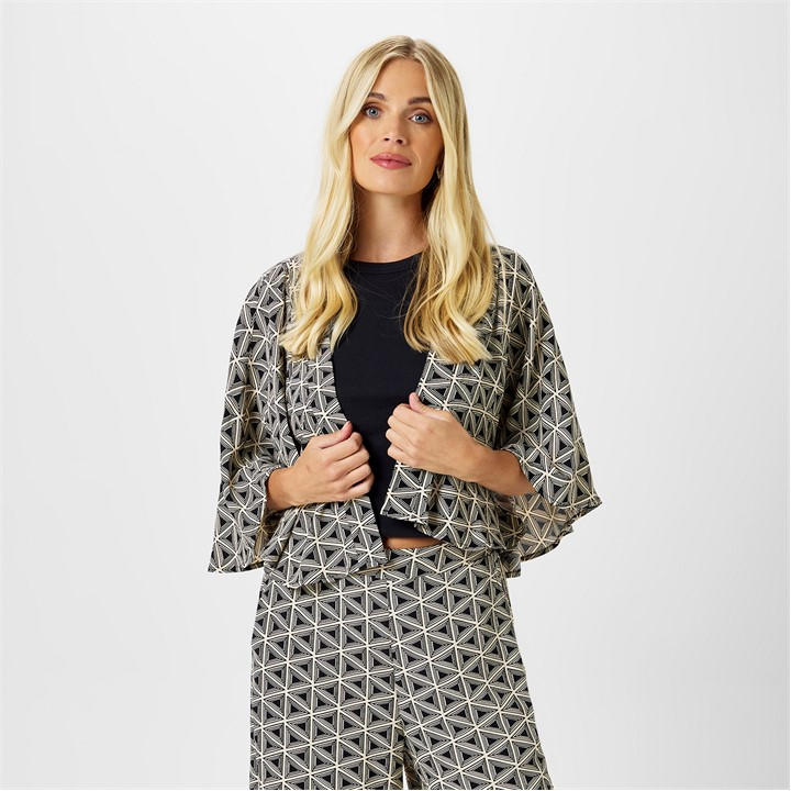 Biba Women's  Archive Kimono Viscose Cropped Batwing Overcoat in Size 8, Sports Direct