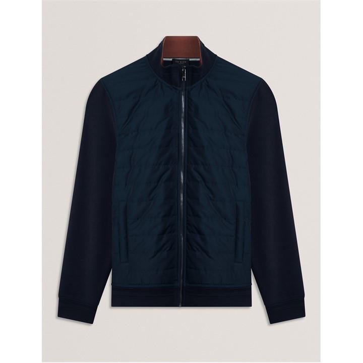Ted Baker Men's Navy Solid Patterned Hybrid Jacket With Ribbed Cuff - Xl (5) - Image 4