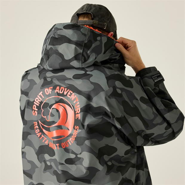 Šedá/čierna kamufláž - Regatta - Unisex Adults Waterproof Windproof Borg Fleece Oversized Fit Insulated Robe