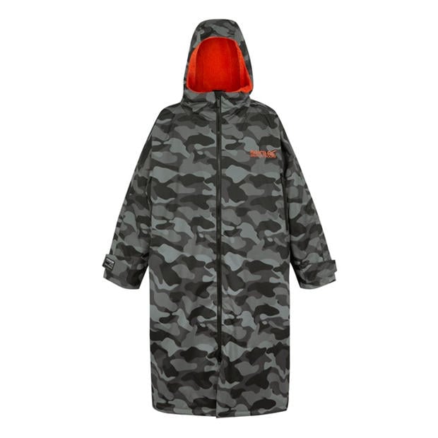 Šedá/čierna kamufláž - Regatta - Unisex Adults Waterproof Windproof Borg Fleece Oversized Fit Insulated Robe