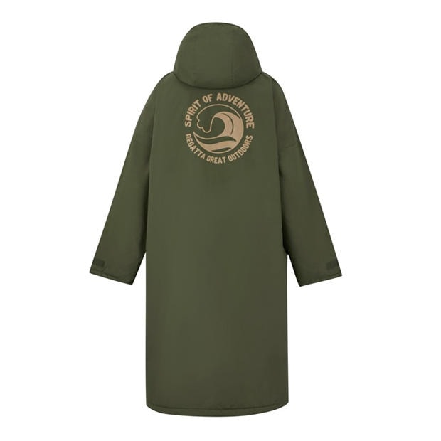 Tmavý Khaki - Regatta - Unisex Adults Waterproof Windproof Borg Fleece Oversized Fit Insulated Robe
