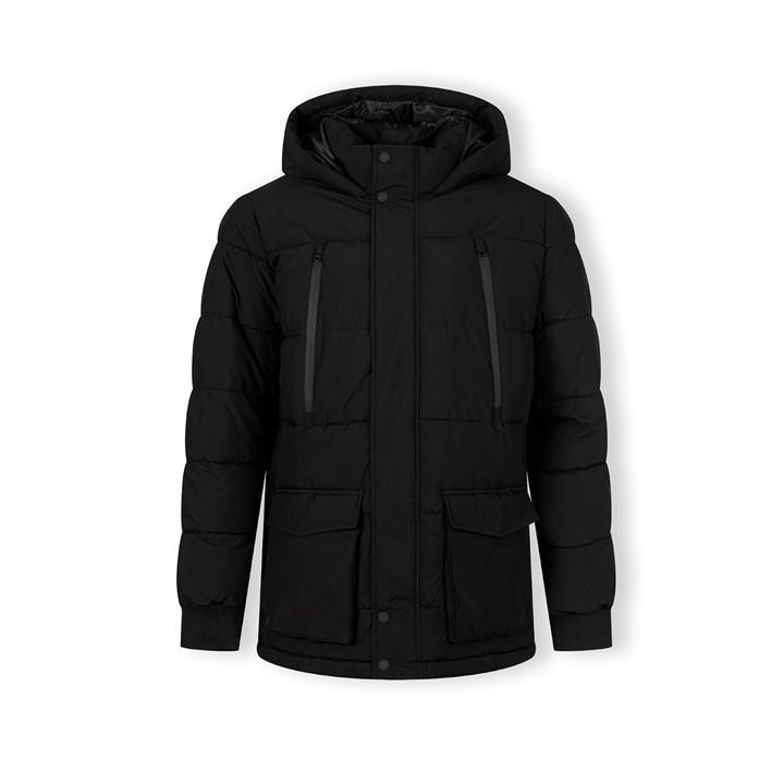 Minoti Men's Black Long Parka With Fleece Lining in Size 2XL, Sports Direct