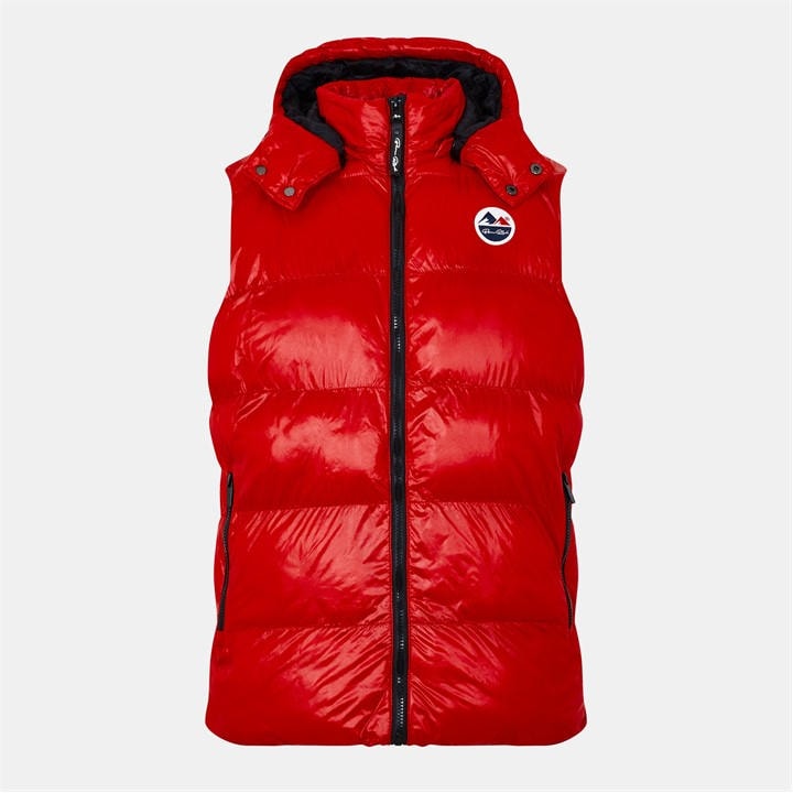 Born Rich Men' Red Detachable Hood Gilet in Size S, Sports Direct
