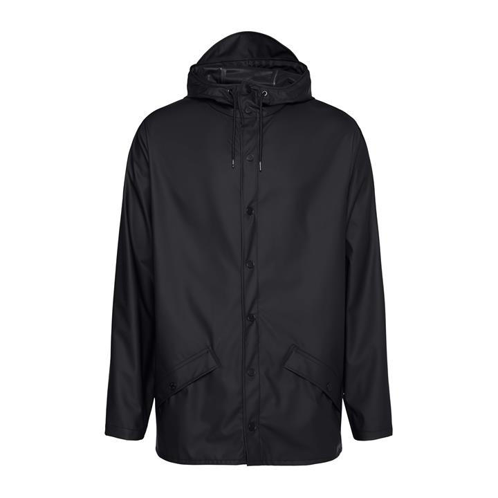 Rains  Black Waterproof Jacket in Size XL, Sports Direct