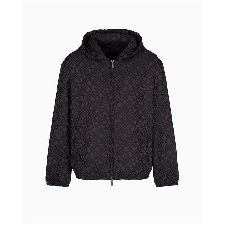 Armani Exchange Men's Black Waterproof Adjustable Rain Anorak in Size XL, Sports Direct