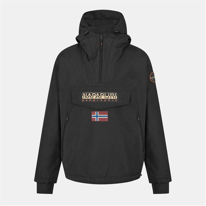 Napapijri Men's Black Rainforest Waterproof Rain Anorak in Size M, Sports Direct